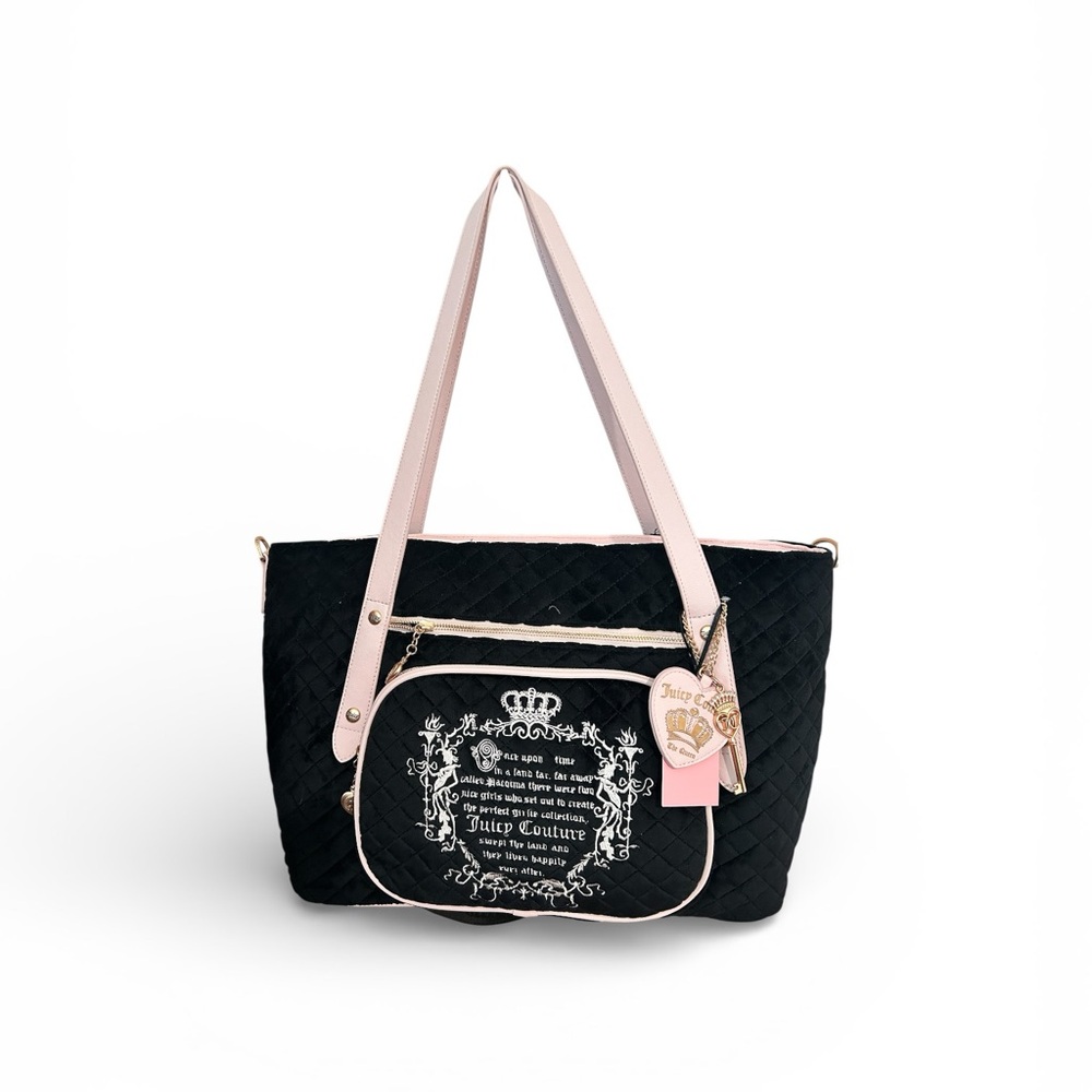 Juicy Couture Juicy Tale Daydreamer Weekender Liquorice Pink Gold Key Charm Y2K